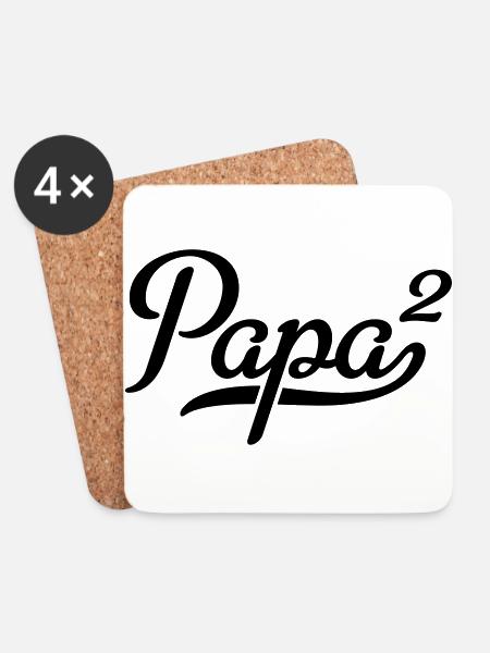 Papa - Untersetzer (4er-Set) - Weiß