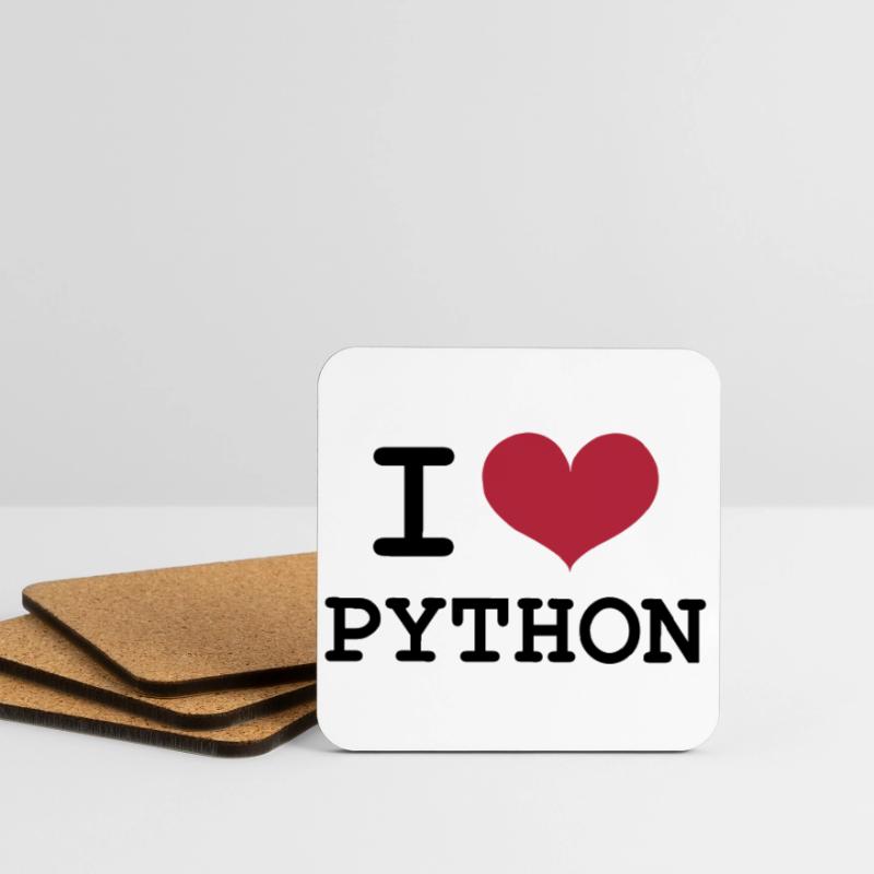 I Love Python [Developer / Geek] Coasters (set of 4)
