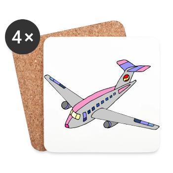 plane - Coasters (set of 4) - white - Front