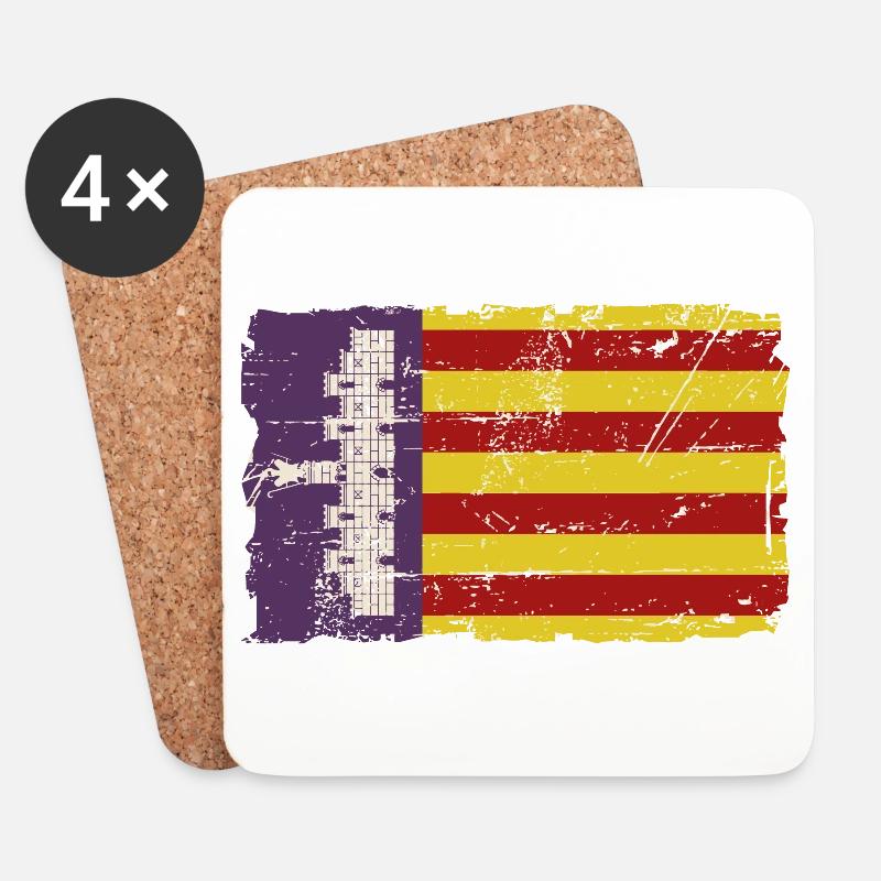 Mallorca Vintage Flag - Untersetzer (4er-Set) - Weiß