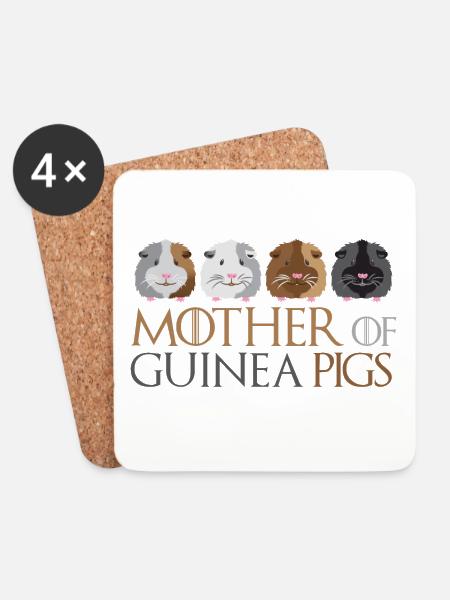 Mutter von Meerschweinchen - Untersetzer (4er-Set) - Weiß