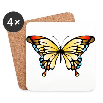 Schmetterling - Untersetzer (4er-Set) - Weiß - Vorne