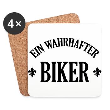 Biker Bikerin Motorradfahrer Motorrad Radfahrer - Untersetzer (4er-Set) - Weiß - Vorne