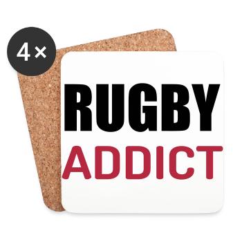 Rugby / Rugbyman / Sport / Fighter / Fight - Coasters (set of 4) - white - Front