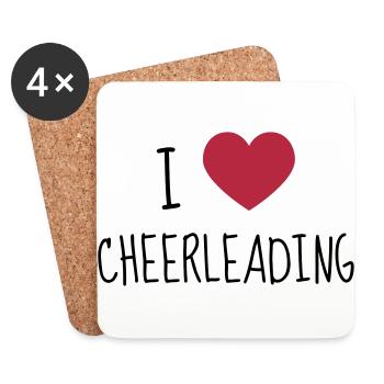 Cheerleading Cheerleader Sport Sportler Spieler - Untersetzer (4er-Set) - Weiß - Vorne
