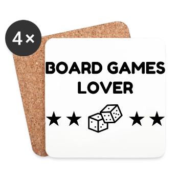 jeu de société / joueur / jouer / geek - Dessous de verre (lot de 4) - blanc - Devant