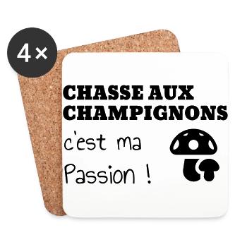 Mushroom / Champignon / Pilz / Picking - Coasters (set of 4) - white - Front