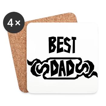 Dad Daddy Papa Vati Vater Father's Day Baby - Coasters (set of 4) - white - Front