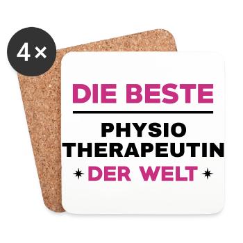 Krankengymnast / Krankengymnastin / Physio / - Untersetzer (4er-Set) - Weiß - Vorne