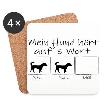 mein Jack Russell Terrier hoert aufs Wort - Untersetzer (4er-Set) - Weiß - Vorne