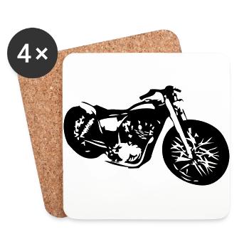 old motorbike - Coasters (set of 4) - white - Front