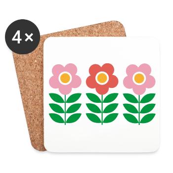 Flowers - Coasters (set of 4) - white - Front