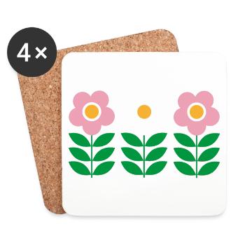 Blumen - Untersetzer (4er-Set) - Weiß - Vorne