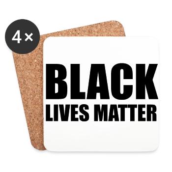 Black lives matter - chemise anti-racisme - Dessous de verre (lot de 4) - blanc - Devant