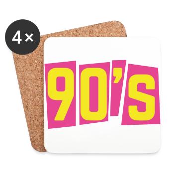 90s neunziger 90er oldschool - Untersetzer (4er-Set) - Weiß - Vorne