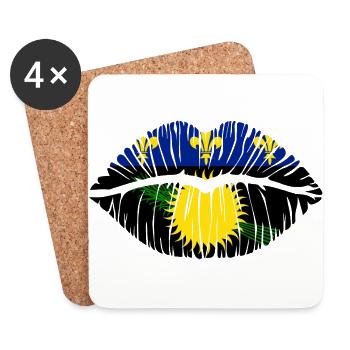 Kiss Guadeloupe - Coasters (set of 4) - white - Front