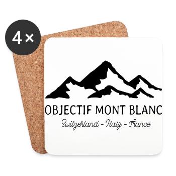 Objectif Mont Blanc Switzerland Italy France - Dessous de verre (lot de 4) - blanc - Devant