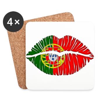 Kiss Portugal - Coasters (set of 4) - white - Front
