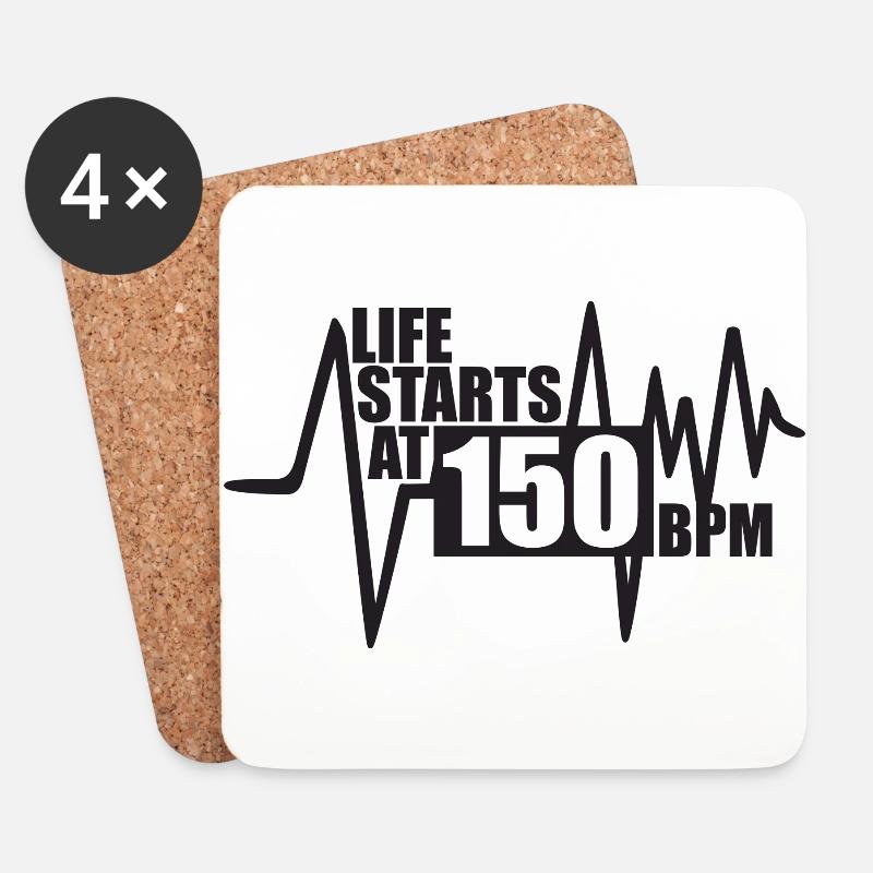 Das Leben beginnt bei 150 BPM - Untersetzer (4er-Set) - Weiß