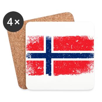 Norway Flag - Coasters (set of 4) - white - Front