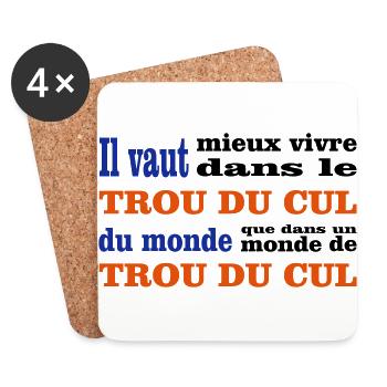 TROU DU CUL - Dessous de verre (lot de 4) - blanc - Devant