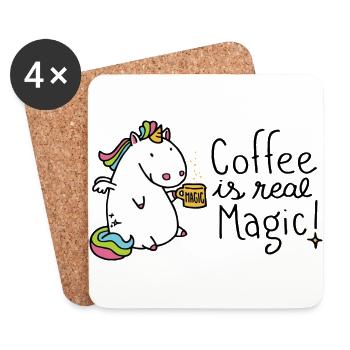 Coffee is real Magic - Untersetzer (4er-Set) - Weiß - Vorne