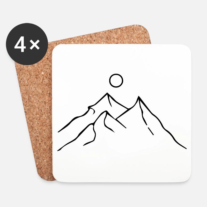 mountains minimal - Untersetzer (4er-Set) - Weiß