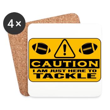 american football tackle quarterback endzone - Coasters (set of 4) - white - Front