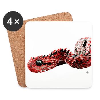 Caput Draconis - Dessous de verre (lot de 4) - blanc - Devant