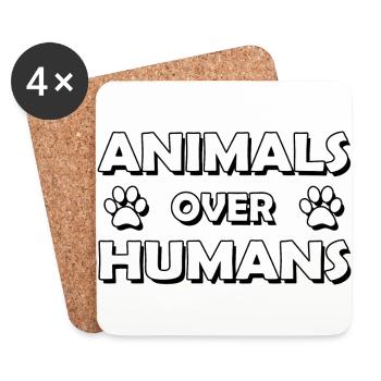 les animaux plutôt que les humains - Dessous de verre (lot de 4) - blanc - Devant