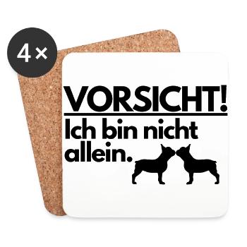 VORSICHT! - Untersetzer (4er-Set) - Weiß - Vorne