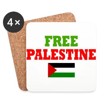Free palestine - Dessous de verre (lot de 4) - blanc - Devant
