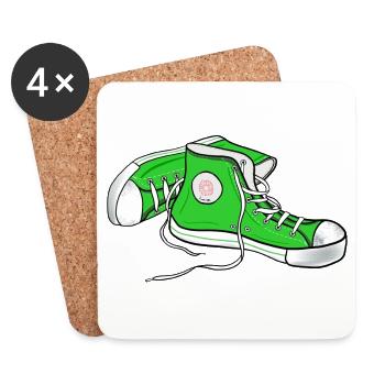Chucks grün - Untersetzer (4er-Set) - Weiß - Vorne