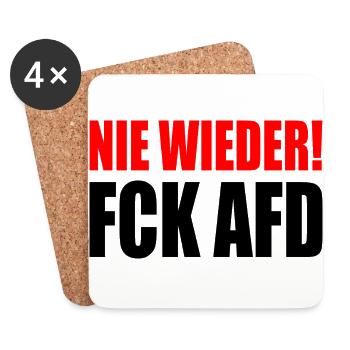 Nie wieder fuck afd - Untersetzer (4er-Set) - Weiß - Vorne