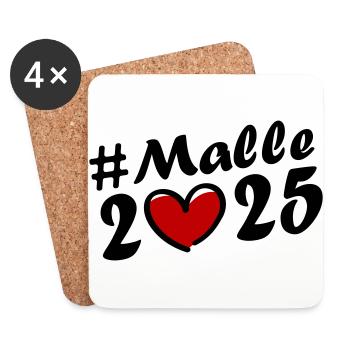 Malle 2025 Herz - Untersetzer (4er-Set) - Weiß - Vorne