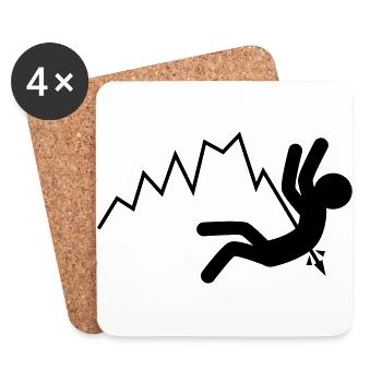 Baisse des prix (noir) - Dessous de verre (lot de 4) - blanc - Devant