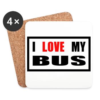 Bus Van Kleinbus Transporter - Untersetzer (4er-Set) - Weiß - Vorne