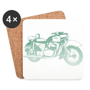 MZ ES 250 Doppelport - Untersetzer (4er-Set) - Weiß - Vorne