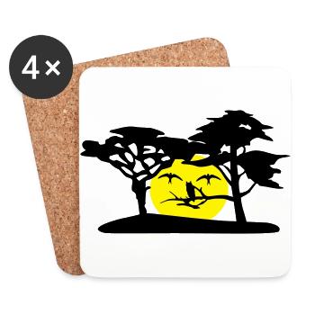 Face of Nature - Coasters (set of 4) - white - Front