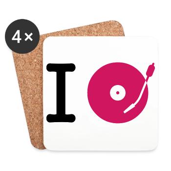 I dj / play / listen to + your music - Untersetzer (4er-Set) - Weiß - Vorne
