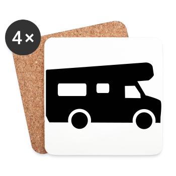 Camping - Coasters (set of 4) - white - Front
