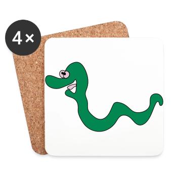 wormy - Coasters (set of 4) - white - Front