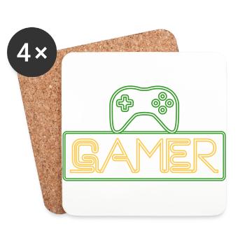Gamer Neon - Dessous de verre (lot de 4) - blanc - Devant