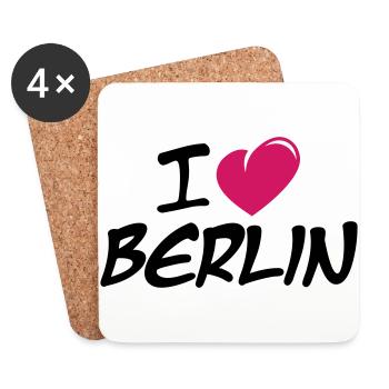 I love Berlin / Ich liebe Berlin - Coasters (set of 4) - white - Front