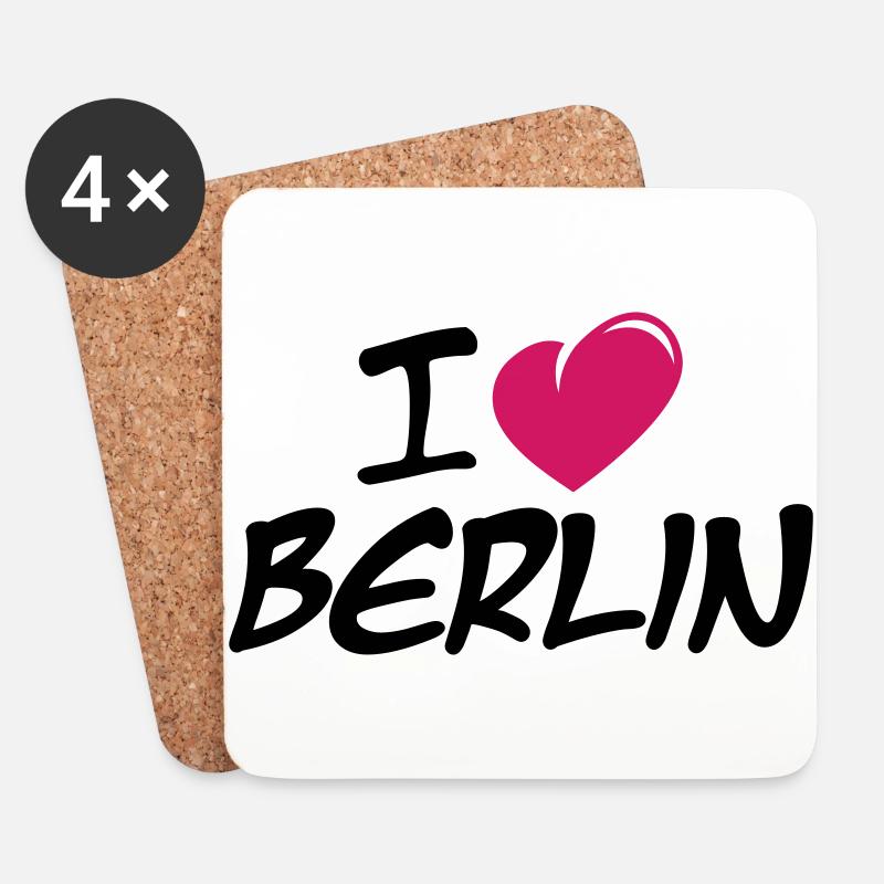 I love Berlin / Ich liebe Berlin - Untersetzer (4er-Set) - Weiß