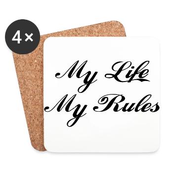 My Life My Rules - Coasters (set of 4) - white - Front