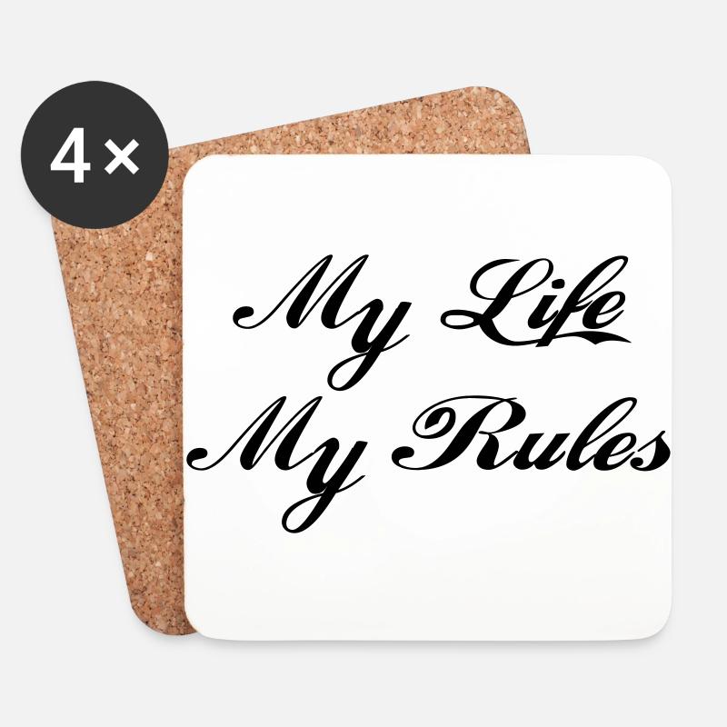 My Life My Rules - Untersetzer (4er-Set) - Weiß