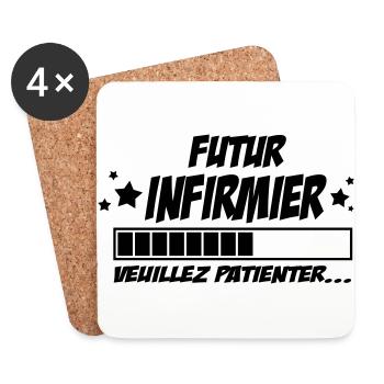 futur infirmier - Dessous de verre (lot de 4) - blanc - Devant