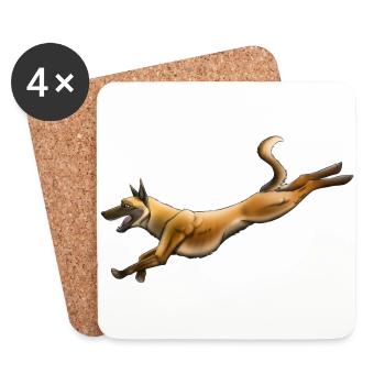 Belgian Shepherd Malinois - Coasters (set of 4) - white - Front