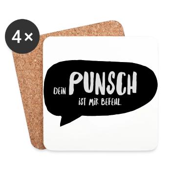 Weihnachten Punsch +++ Design Farben änderbar +++ - Untersetzer (4er-Set) - Weiß - Vorne